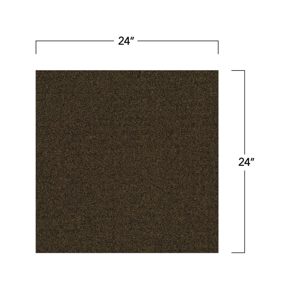 Tierra Heathered Loop Dark Gray 24" x 24" SD Nylon Carpet Tile