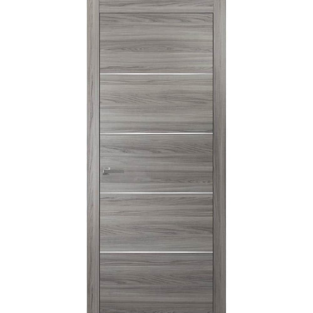 Sartodoors 28 in. x 96 in. 1 Panel Ginger Ash Finished Solid Wood with ...