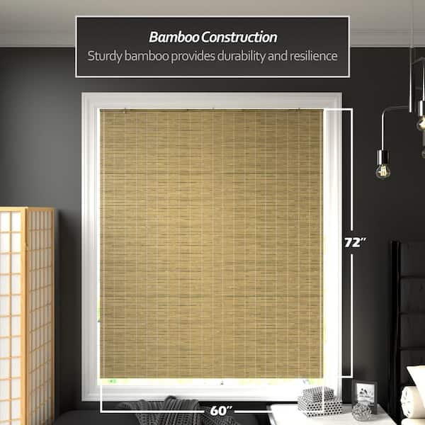 RED LANTERN Oriental Furniture Burnt Bamboo Cordless Window Shade