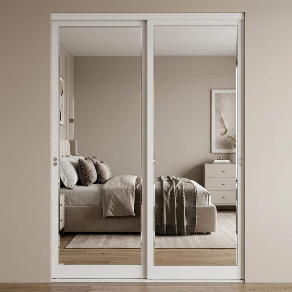 Impact Plus 48 in. x 80 in. Mir-Mel Mirror Solid Core Primed MDF
