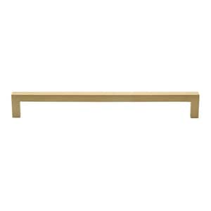 8-13/16 in. (224mm) Center-to-Center Satin Gold Solid Square Slim Cabinet Drawer Bar Pulls (10 Pack)
