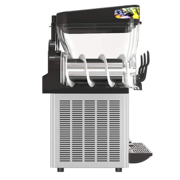 AnyDoor 1522 oz. Snow Cone Machine in Black with Stainless Steel Body, 3 x 15 L Tanks