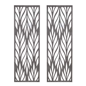 Anky 2-Piece Unframed Art Print 36 in. x 12 in. Grey Laser Cut Wood Panel Wall Decor Set