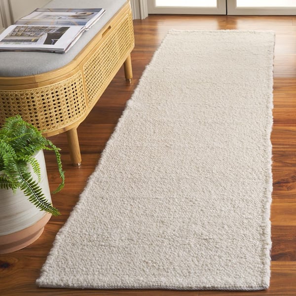 Renewal 2 ft. x 8 ft. Ivory Distressed Solid Runner Rug