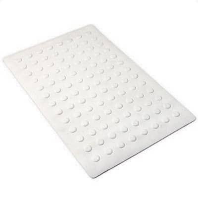 14 in. x 22 in. Medium Rubber Safety Bath Mat with Microban in White