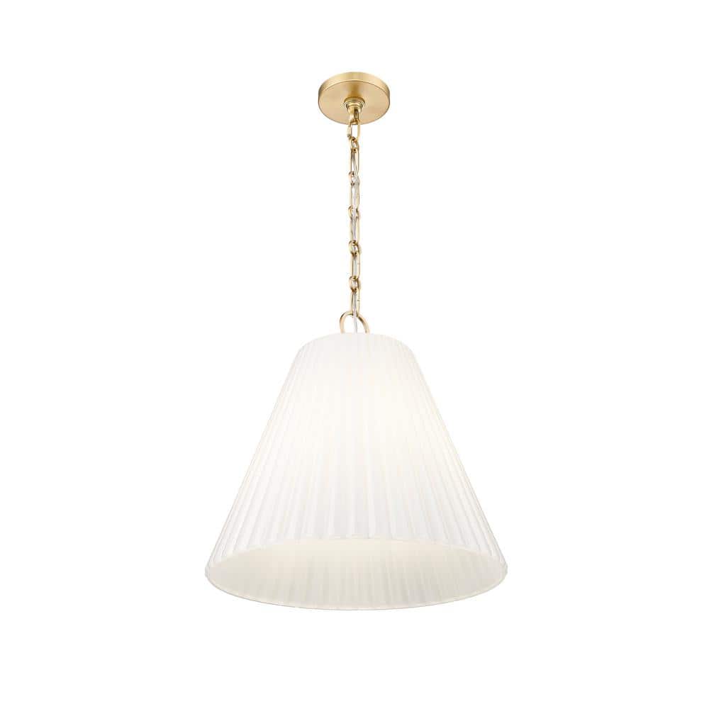 Modern Gold 18" Glass and Steel 3-Light Pendant