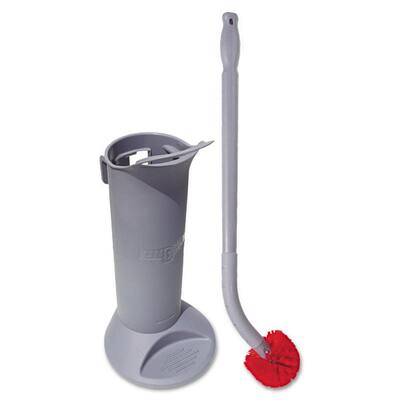 Ergo Plastic Toilet Brush and Holder: Wand, Brush Holder & 2 Heads