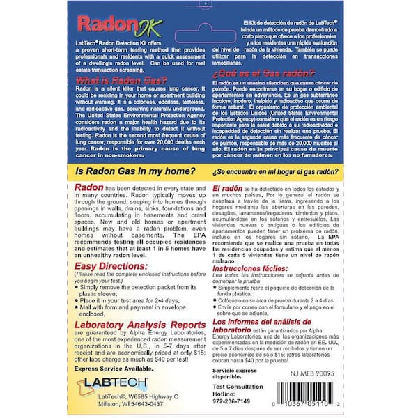 LABTECH Radon Detection Test Kit LT5110 - The Home Depot