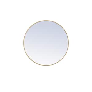 24 in. W x 24 in. H Round Metal Framed Wall Bathroom Vanity Mirror in Matte Gold