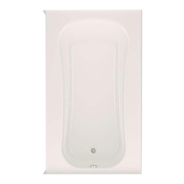Aquatic Cariani 72 in. Soaking Bathtub Acrylic Right Drain in Biscuit Rectangular Alcove