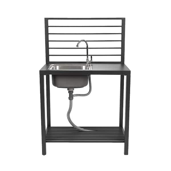 Aluminum 35.4 in. x 20.3 in. x 55.5 in. Outdoor Kitchen Sink