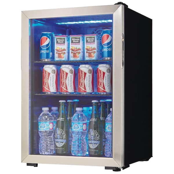 17.5 in. 95 (12 oz.) Can 2.6 cu. ft. Free-Standing Beverage Cooler in Stainless Steel