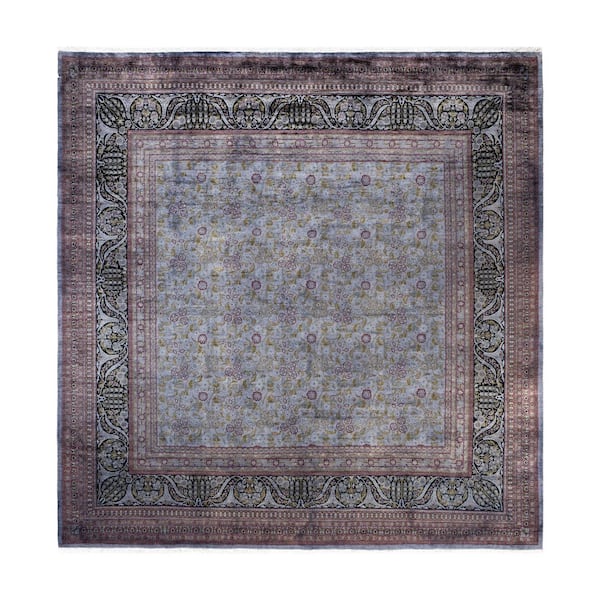 Overdyed Gray 9 ft. x 9 ft. Solid Wool Indoor Area Rug