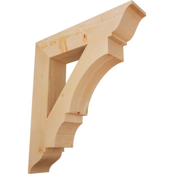 Ekena Millwork 5.5 in. x 34 in. x 30 in. Douglas Fir Balboa Traditional Smooth Bracket