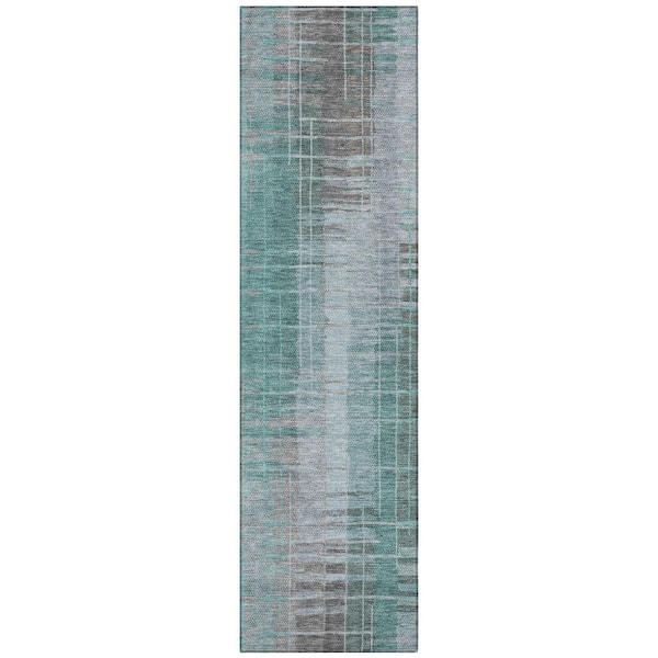 Addison Rugs Chantille Machine Washable Indoor/Outdoor Abstract ACN2261 Seafoam 2 ft. 3 in. x 7 ft. 6 in. Runner Rug