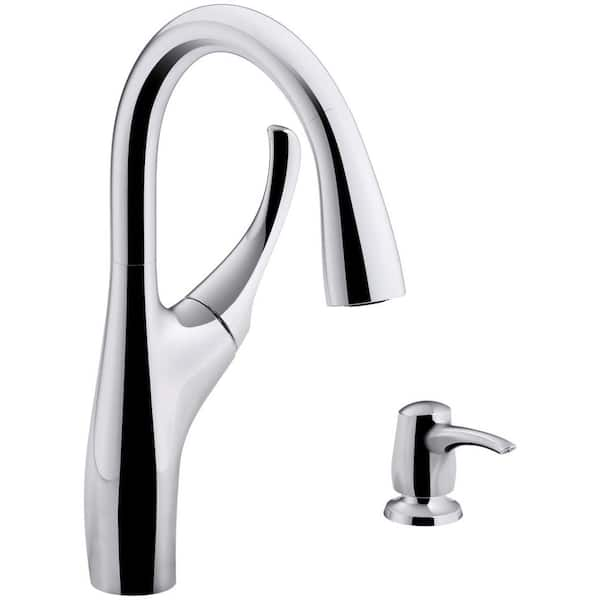 KOHLER Mazz Single Handle Pull Down Sprayer Kitchen Faucet in