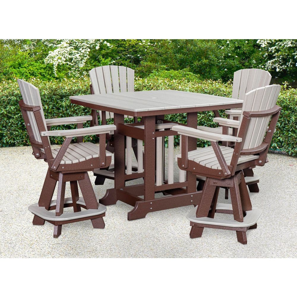Adirondack Series Tudor Brown 5 Piece Poly Resin Square Counter Height Dining Set price history on PriceWatchPro