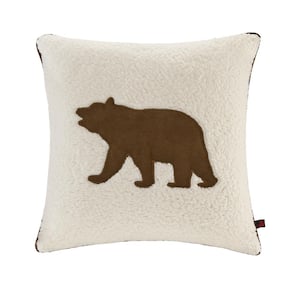 Bear Square Berber White 18 in. x 18 in. Throw Pillow