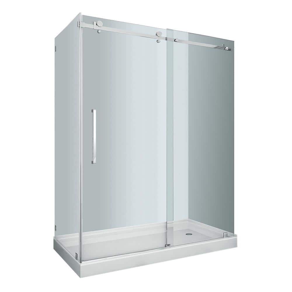 Moselle 60" Clear Tempered Glass Frameless Sliding Shower Enclosure