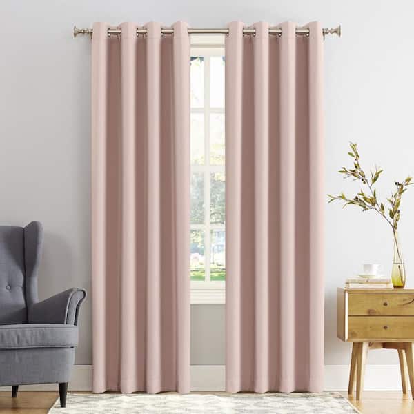 Gavin Energy Saving Blush Layered 40 in. W x 108 in. L Grommet Blackout Curtain (Single Panel)