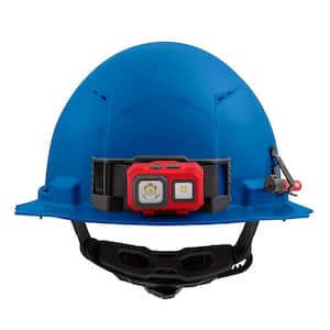 BOLT Blue Type 1 Class C Full Brim Vented Hard Hat with 6-Point Ratcheting Suspension (10-Pack)