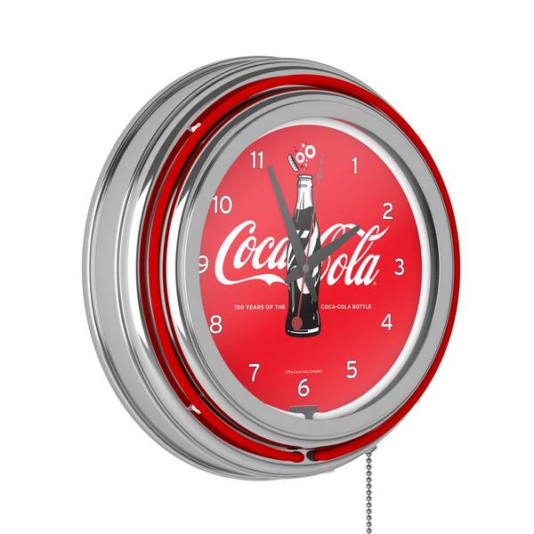 Coca-Cola Red 100th Anniversary of the Bottle Lighted Analog Neon