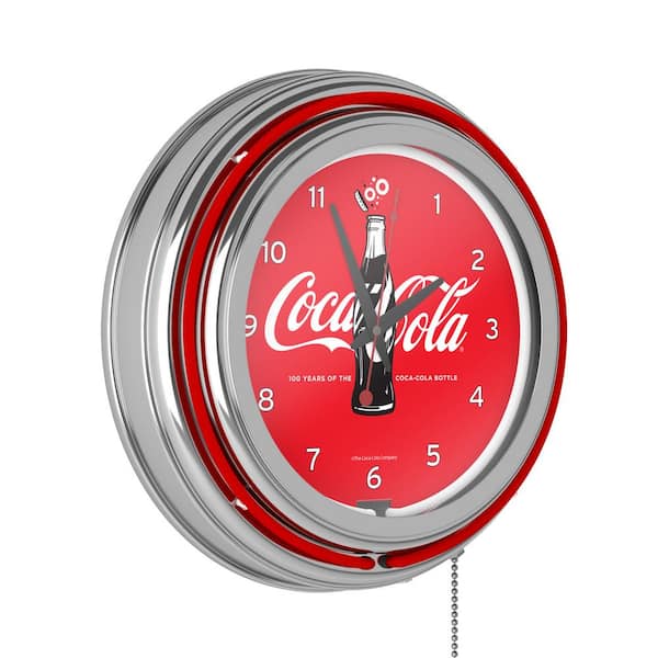 Coca-Cola Red 100th Anniversary of the Bottle Lighted Analog Neon