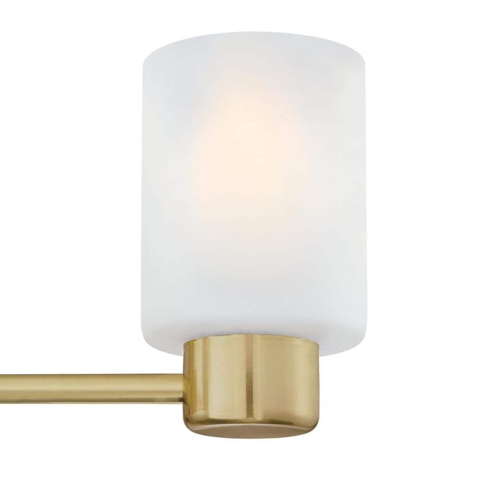 Champagne Brass 3-Light Chandelier with Frosted Glass Shades