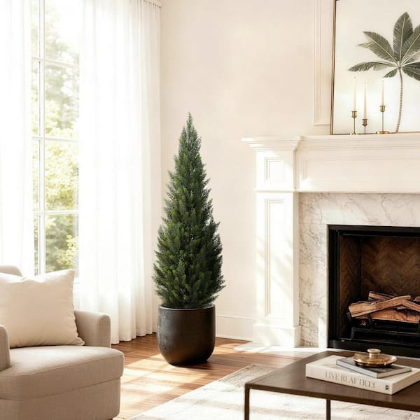 Vitalismo 5ft. Artificial Cedar Tree Plants w/ Black Pot Fake Vitalismo 5ft. Artificial Cedar Tree Plants w/ Black Pot Fake
