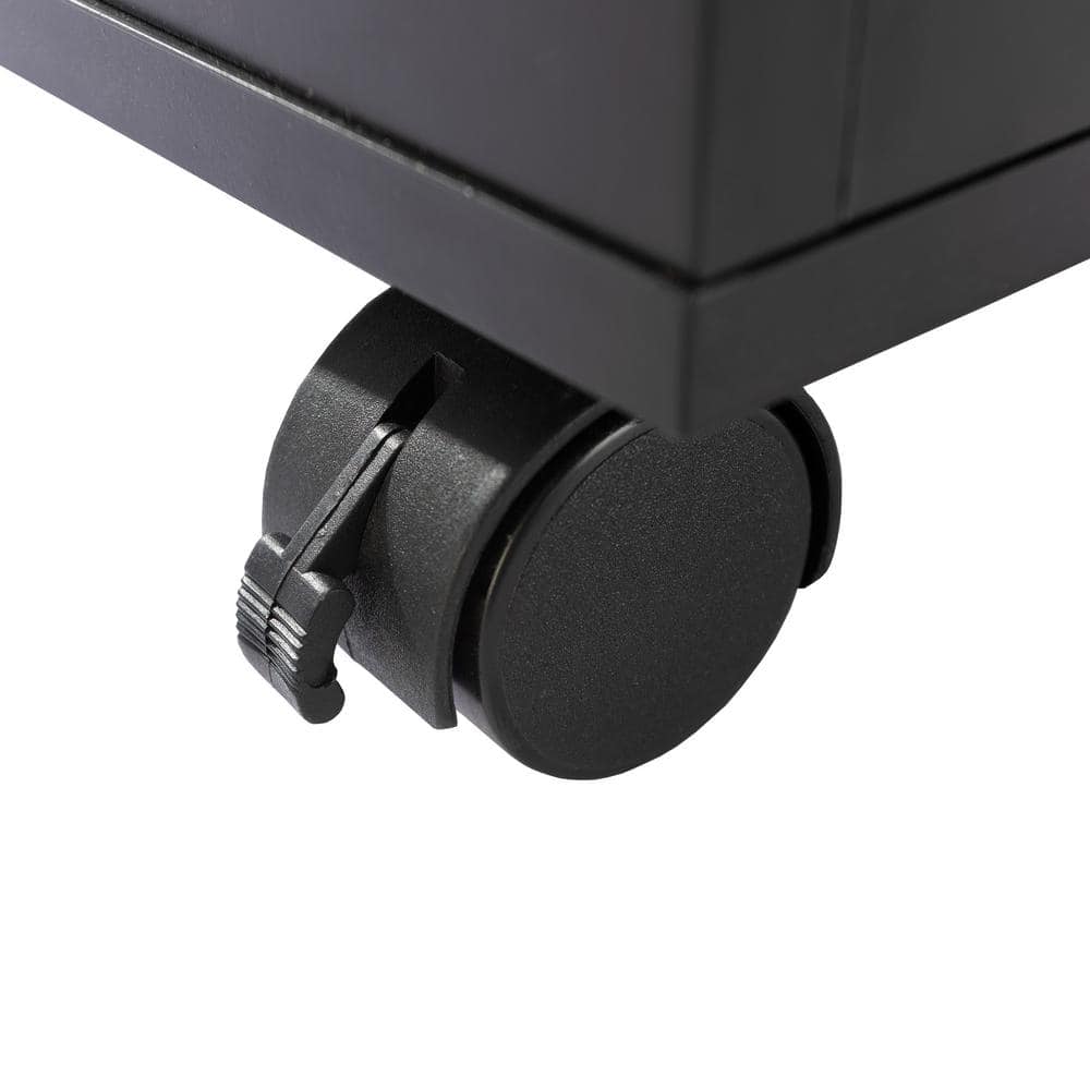 Black MDF 2-Drawer Lockable Mobile File Cabinet