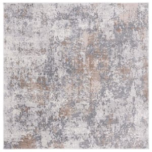 Eternal Gray/Beige 7 ft. x 7 ft. Abstract Square Area Rug