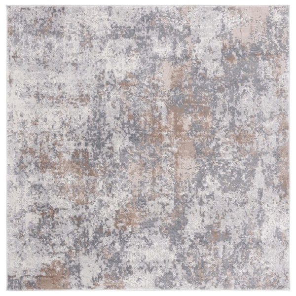 SAFAVIEH Eternal Gray/Beige 7 ft. x 7 ft. Abstract Square Area Rug