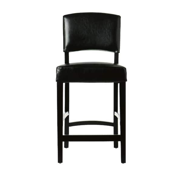 Home Decorators Collection 24 in. Black Cushioned Counter Stool with Back