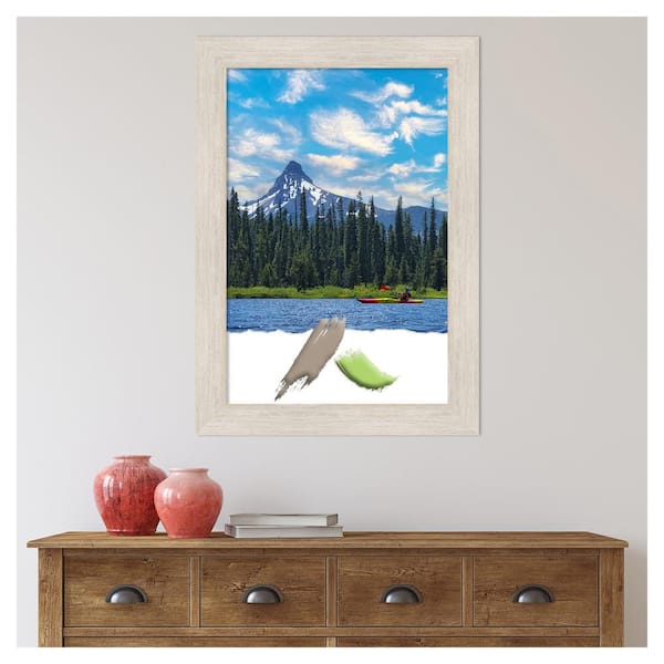 Amanti Art Hardwood Whitewash Wood Picture Frame Opening