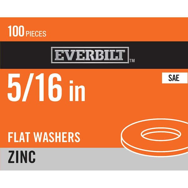 Everbilt 5/16 in. Zinc Flat Washer (100-Pack)