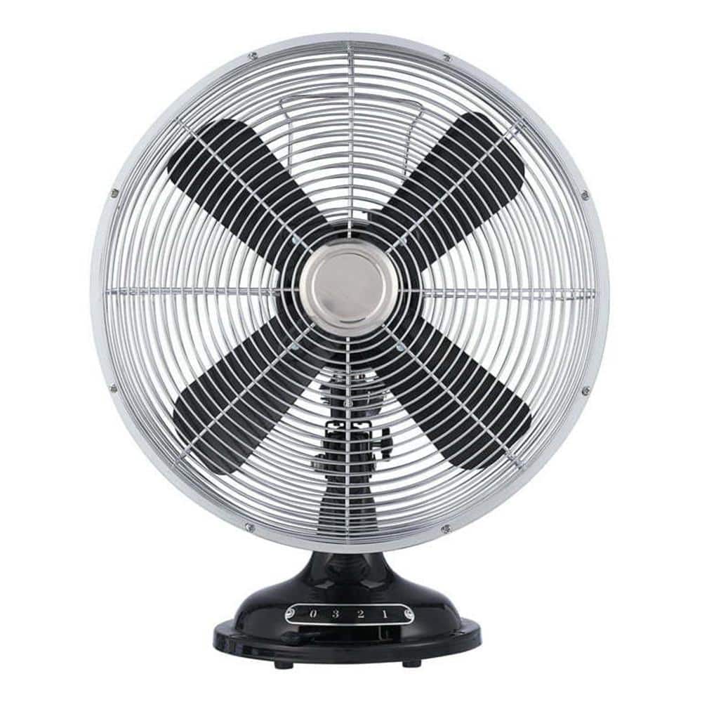 Aoibox 12 in. Retro 3 Fan Speeds Metal Desk Fan in Black for Bedrooms,  Dining Rooms, Living Rooms SNSA11FN021 - The Home Depot