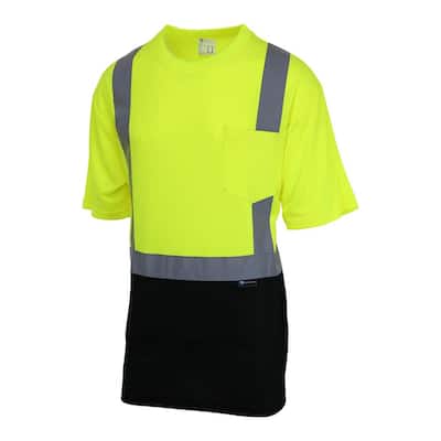 Unisex Large Hi-Vis Black Short-Sleeve Safety Shirt