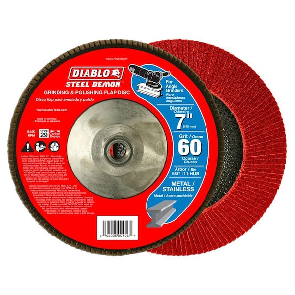 DIABLO 7 in. 60-Grit Steel Demon Grinding and Polishing Flap Disc with Type 29 Conical Design