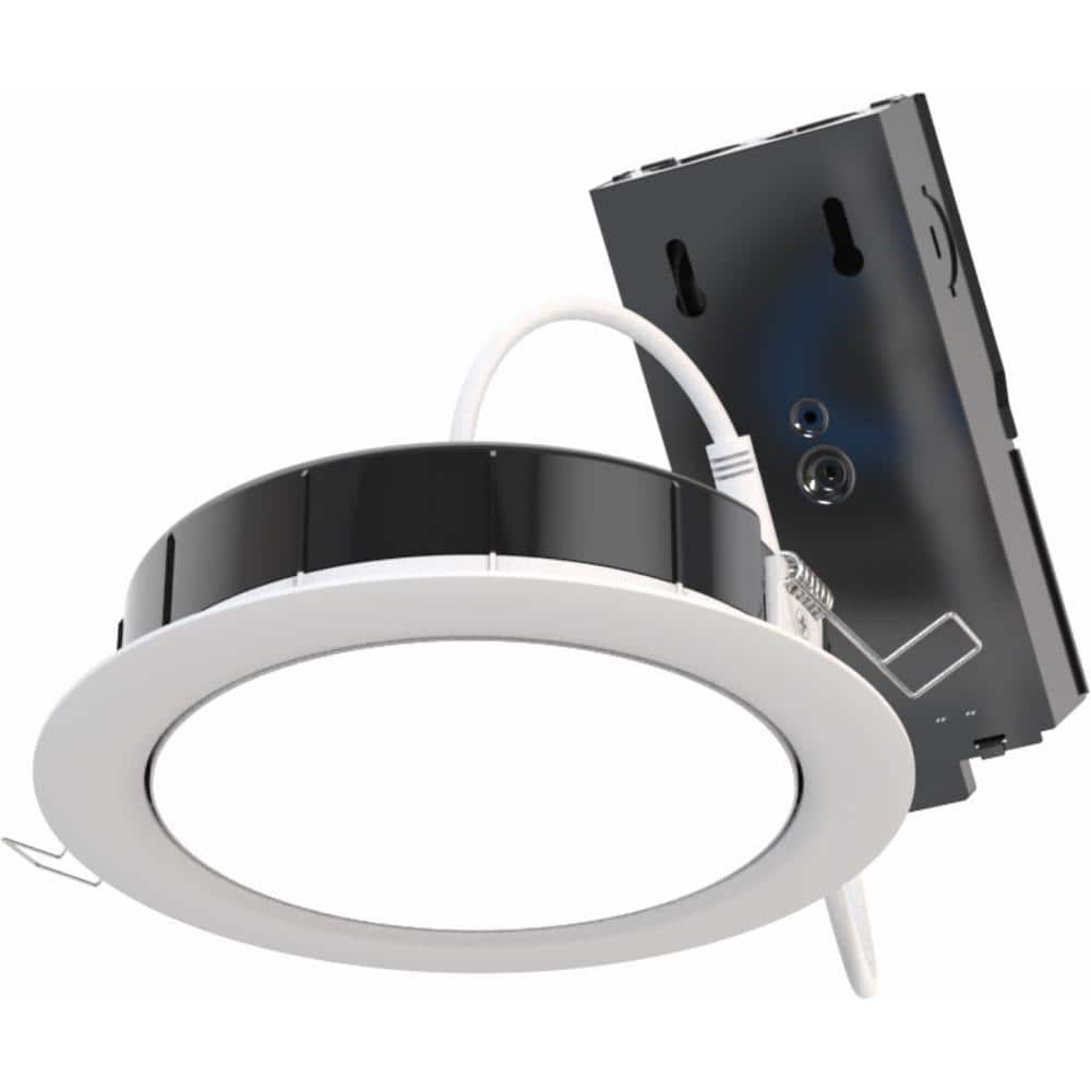 6 in. Smart Tunable Canless Adjustable Integrated LED Matte White Recessed 