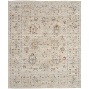 Oases Ivory Beige 8 ft. x 10 ft. Distressed Traditional Area Rug