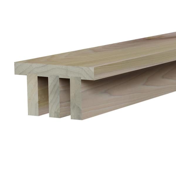 Ornamental Mouldings 5.5 in. W x 3.125 in. H x 92 in. L Rustic Poplar Industrial Slat Faux Beam