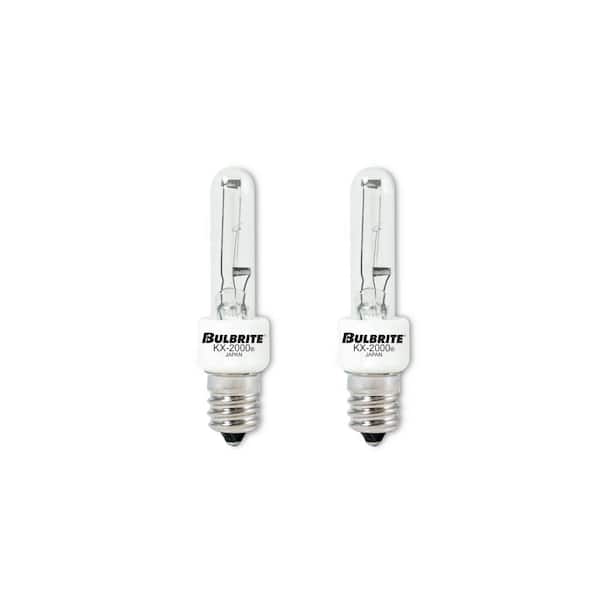 KX-2000 40-Watt T3 Krypton/Xenon Light Bulb with Candelabra Screw (E12) Base, Clear, 2700K (2-Pack)