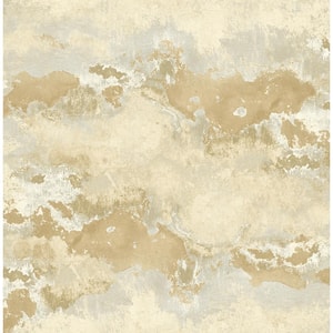 Sicily Marble Gold, Cream, and Beige Faux Paper Strippable Roll (Covers 56.05 sq. ft.)