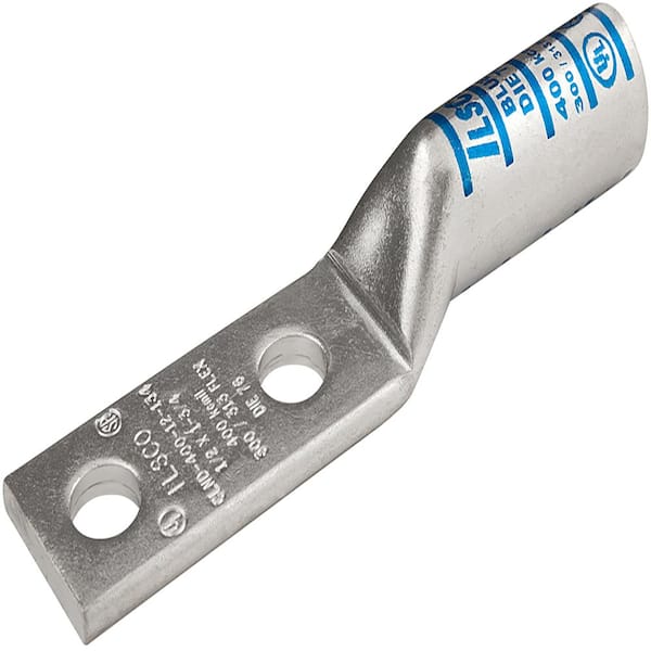 ILSCO Surecrimp Copper Compression Lug Connector, Conductor Size 600, 2 Holes, Long Barrel
