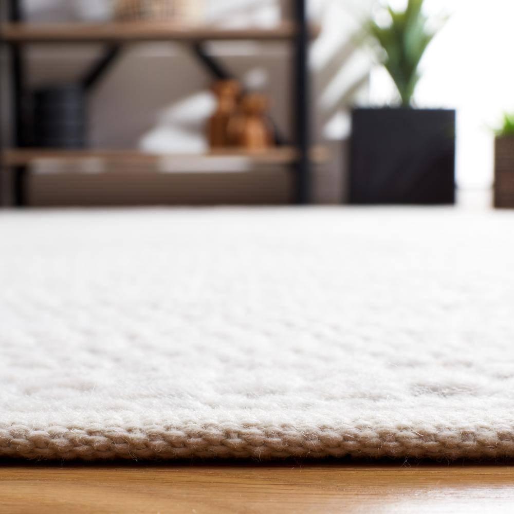 Natura Ivory Square Hand-Woven Wool Blend Area Rug, 6' x 6'