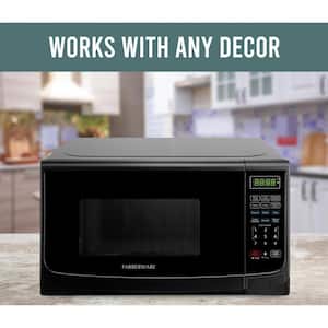 900-Watt, 0.9 cu. ft., 19-in., Width Countertop Microwave Oven with LED Lighting and Child Lock, Black