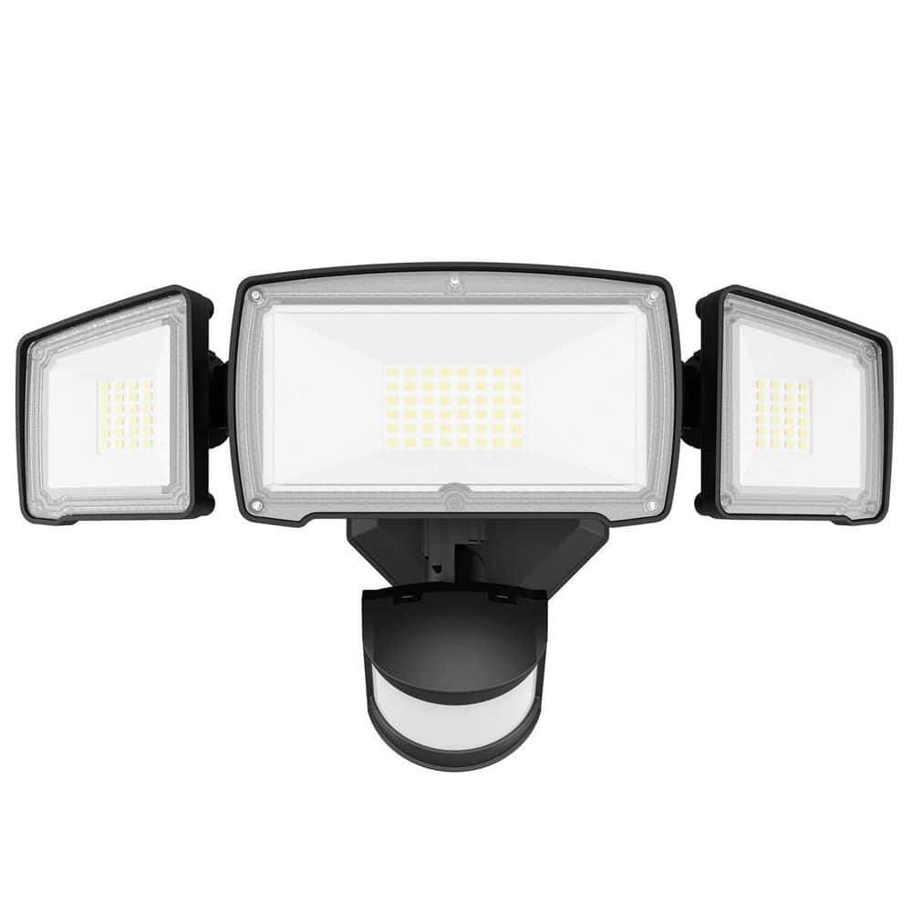 38-Watt Equivalent 4200 Lumen 180° Black Motion Detection Outdoor Integrat