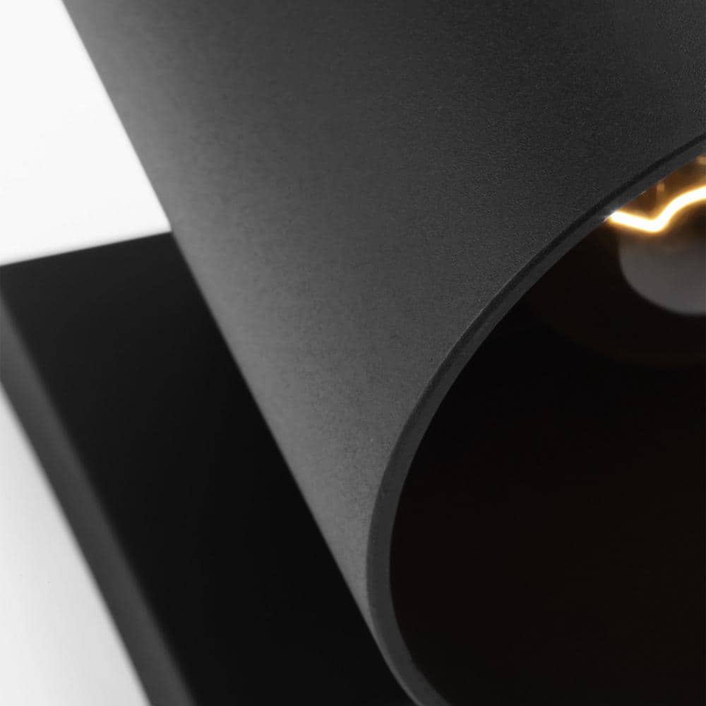 Textured Black Cylinder Outdoor Wall Sconce