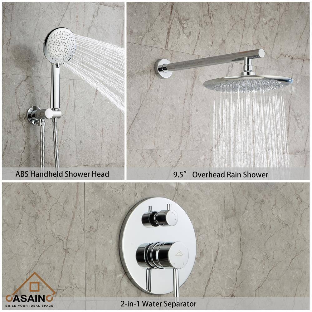 Chrome Dual Head Wall Mounted Shower System with Handheld