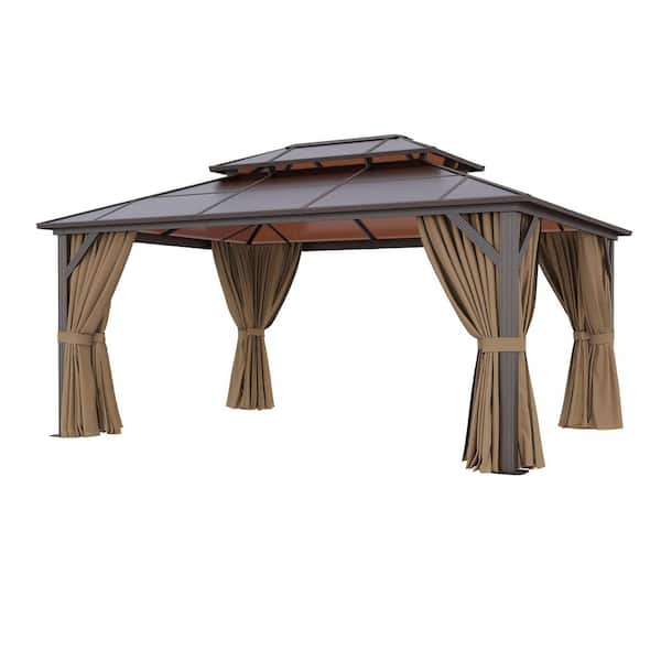 Sizzim 16 ft. x 12 ft. Outdoor Polycarbonate Double Roof Patio